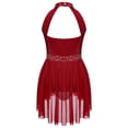 thumbnail image 4 of Kaerm Robe de Danse Lyrique Sans Manches pour Filles, Robe de Patinage Artistique, Justaucorps de Gym, Bourgogne 8, 4 of 6