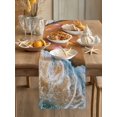 thumbnail image 3 of Summer Beach Table Runner, Ocean Waves Conch Starfish Shell Coastal Cotton Linen Kitchen Table Decoration Washable Dining Tabletop Runners for Home Party Decor 13x72 Inches, 3 of 9