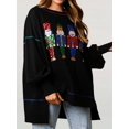 thumbnail image 3 of Sudadera con estampado de Cascanueces Y2k para mujer, suéter navideño con lentejuelas, camisa de Cascanueces, jersey de manga larga con cuello redondo, 3 of 3