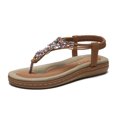 thumbnail image 3 of Sandalias Vestir Chanclas Bohemian Elástico Tobillo Correa Rhinestone para Mujer, 3 of 8