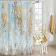 thumbnail image 4 of Fabric Shower Curtain, Trees Plants Forest Impressionist Oil Painting Art Bathroom Curtain with 12 Hooks Waterproof No Bad Odor Machine Washable Bath Curtains for Bathroom, Spa Room, 72"x78", 4 of 6