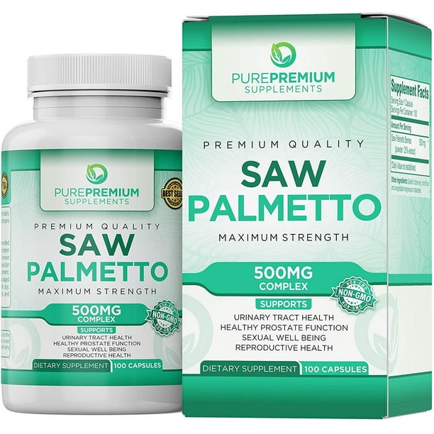 Saw Palmetto by PurePremium Supplements Maximum Strength NonGMO 500mg, 100 Capsules