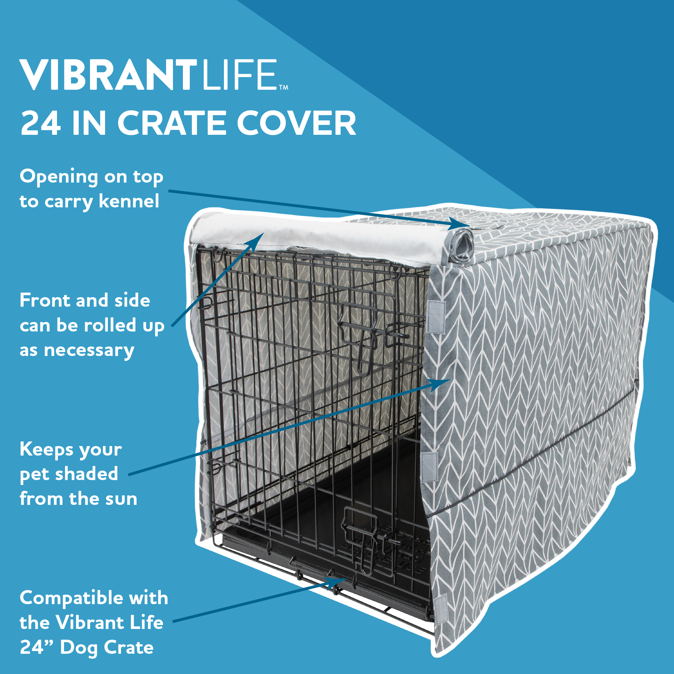 Vibrant Life 24" Plaid Crate Cover