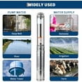 thumbnail image 6 of Deep Well Submersible Pump 4" Stainless Steel Water Pumps with 33ft Electric Cord & Check Valve for Industrial, Irrigation&Home Use, IP68 Waterproof Grade, 6 of 7