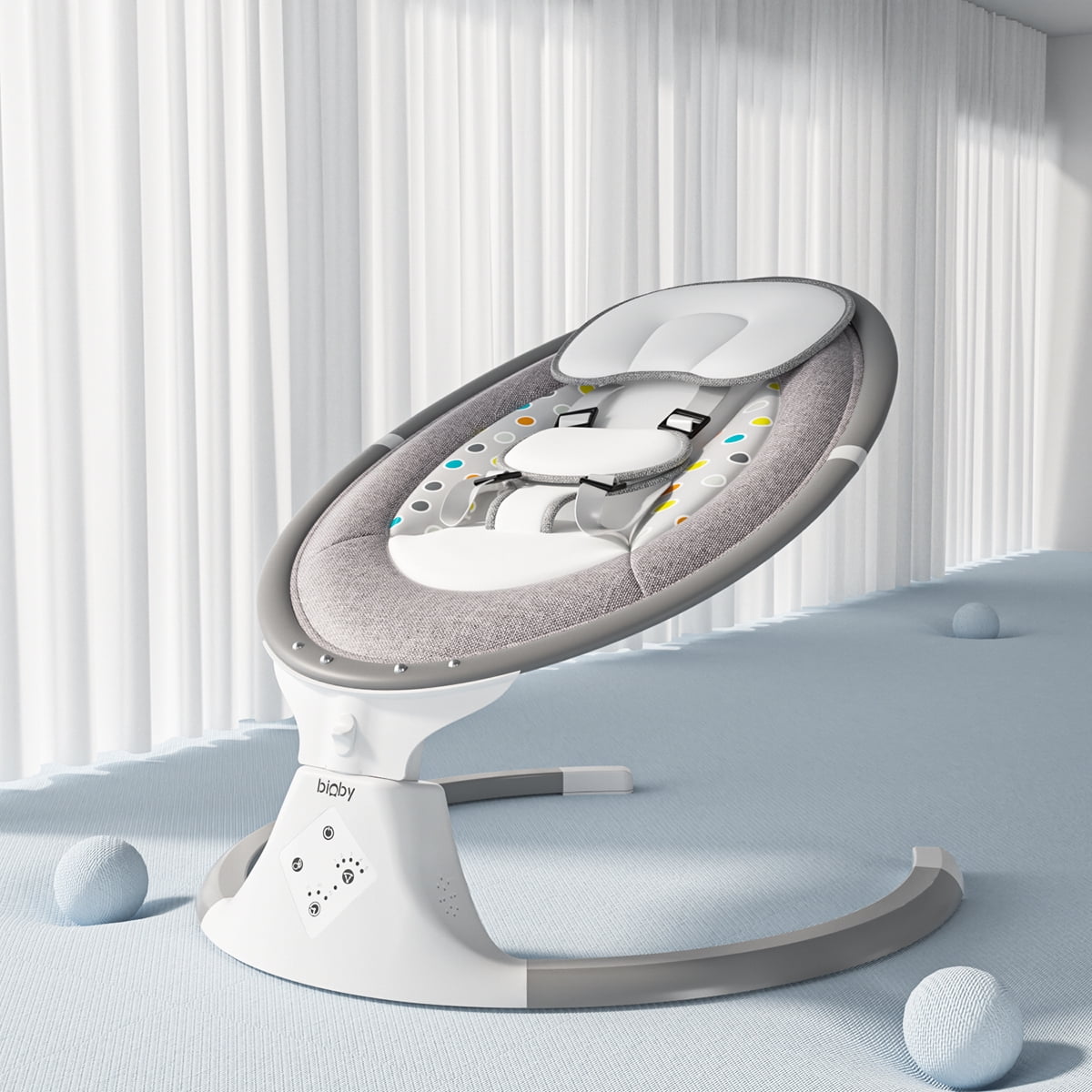 Bioby Baby Swing Baby Rocker Electric Auto Swing Cradle With 5 Gears Time Set Music Swing Shaker Recliner Walmart Com Walmart Com