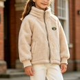 thumbnail image 6 of Gealkoca Girls Fleece Lined Full-Zip Jacket Winter Plush Warm Coats Soft & Cozy Stand-Collar Coat Long Sleeve Soft Outerwear with Pockets 1-12Y, 6 of 7