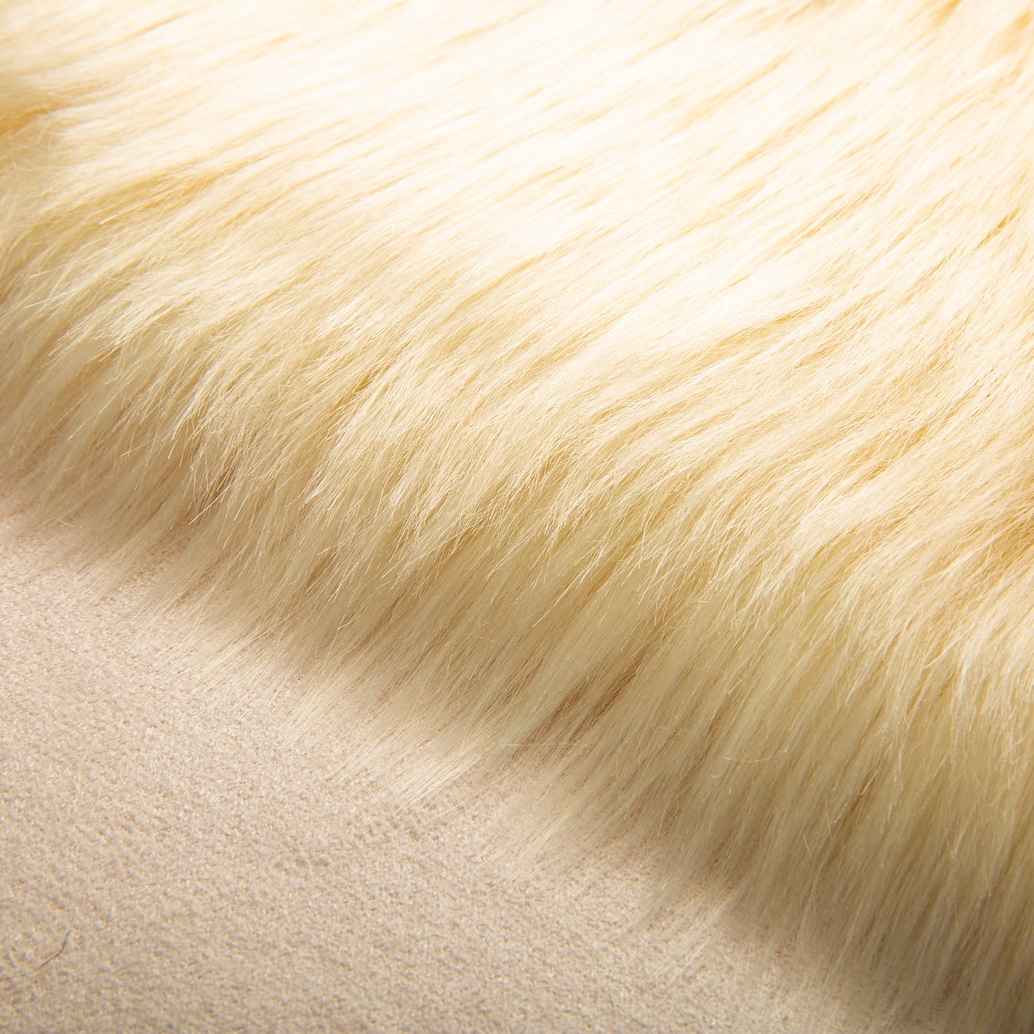 Phantoscope Deluxe Soft Faux Sheepskin Fur Collection Round Area Rug, Yellow