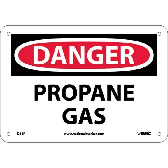 NMC Signs D84R, Danger Propane Gas Sign, 7 X 10, Rigid Plastic .050