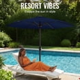 thumbnail image 3 of Easthome 9ft Patio Umbrella with Crank Lift System & 6 Sturdy Ribs Waterproof, Patio Table Umbrella Perfect for Poolside, Terrace, Beach and Outdoor Restaurant, Navy, 3 of 10