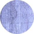 thumbnail image 1 of Ahgly Company Machine Washable Indoor Round Abstract Blue Modern Area Rugs, 4' Round, 1 of 4