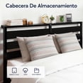 thumbnail image 3 of OSLIFE Base Cama Matrimonial Metal, Cabecero con Almacenamiento, Espacio de Almacenamiento Debajo de la Cama, Hierro Metálico Camas, con Gran Capacidad de Carga, 3 of 4