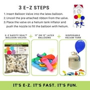 Big Barrel E-Z Safety Seal Helium Balloon Valves - Quickly Seals Latex Balloons - 25 Ct
