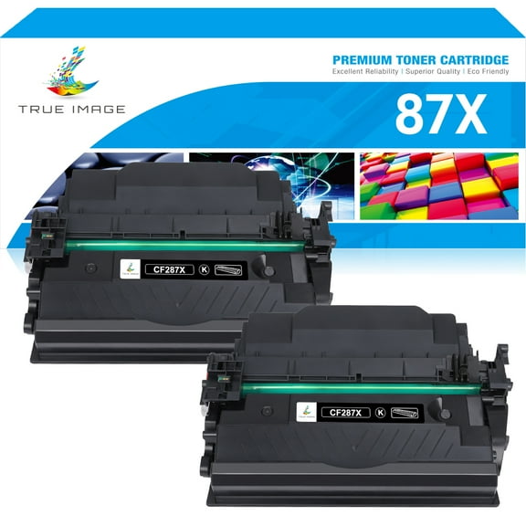 True Image 2-Pack Compatible Toner Cartridge for HP CF287X 87X Work with Enterprise M506dn M506x MFP M527 Pro M501n M501d Printer (Black)