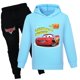 thumbnail image 3 of Disney Pixar Cars Lightning McQueen ropa deportiva para niños, trajes para niñas, Sudadera con capucha delgada Kawaii, pantalones negros, conjuntos de ropa de abrigo para niños, 3 of 5