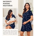 thumbnail image 5 of Ekouaer Nightgowns for Women Button Down Sleepshirt Short Sleeve Nightshirt Classic Soft Pajamas Nightdress, 5 of 6
