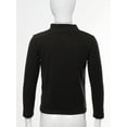 thumbnail image 5 of XUNZOO Kids Boys Girls Solid Color Thermal Underwear Tops Turtleneck Baselayer Warm T-Shirt Long Black 130, 5 of 6