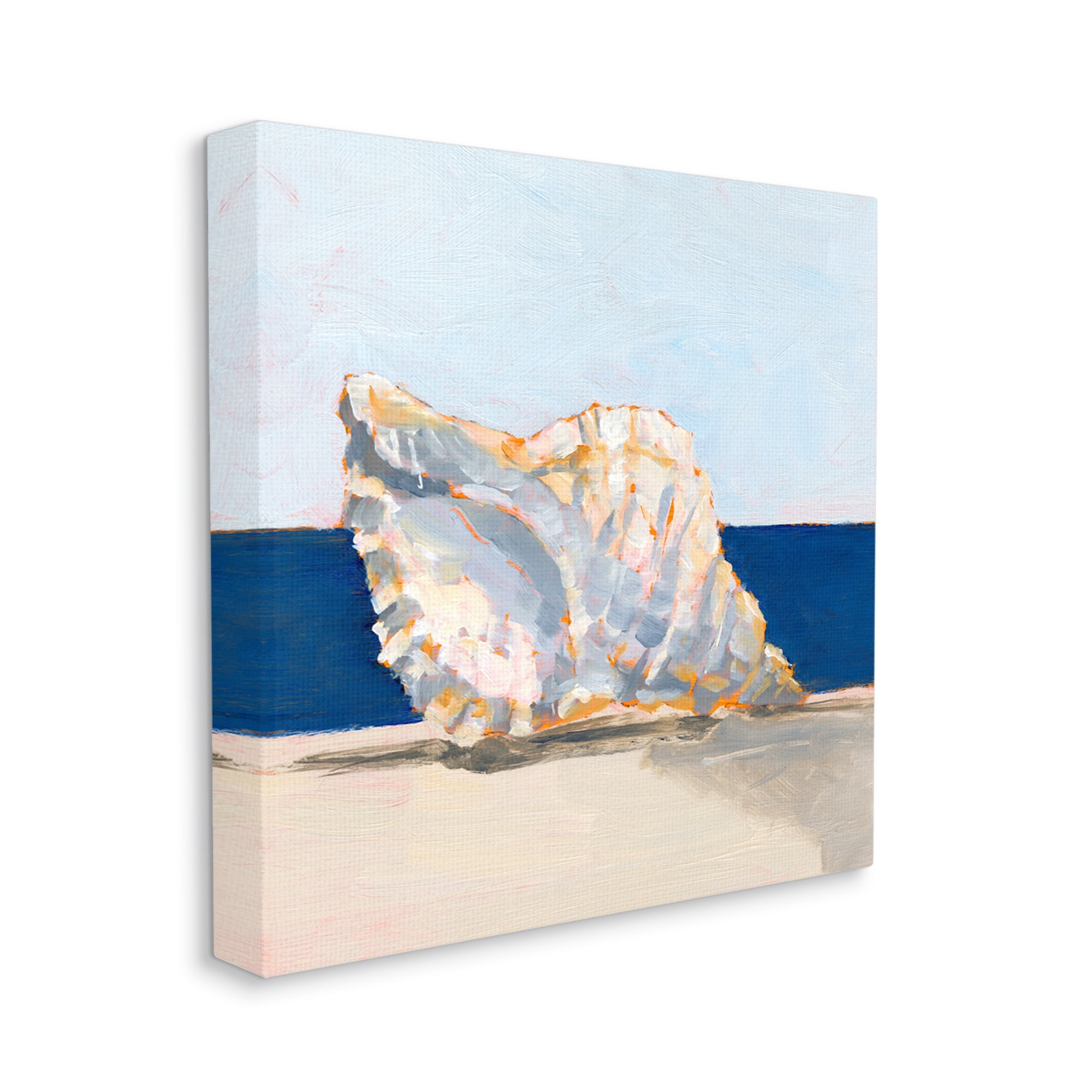 Stupell Industries Conch Still Life Painting Animals & Insects Painting Gallery Wrapped Canvas Print Wall Art, 36 x 36