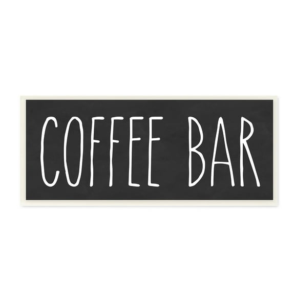 Stupell Industries Coffee Bar Casual Text Typography Kitchen Sign Graphic Art Unframed Art Print Wall Art, Design by Lettered and Lined