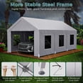 thumbnail image 4 of Vitarpatio 12x20 ft Carport Heavy Duty, Reinforced Metal Car Port Canopy Portable Garage Waterproof Car Tent with 6 Roll-up Windows, Door and Removable Sidewalls, Light Gray, 4 of 10