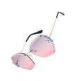 thumbnail image 2 of Sonducket Gafas de sol sin marco de PC para mujer, protección 400, cara ovalada, cara cuadrada, gafas de sol con diamantes de imitación, Type1 NO1, 2 of 6