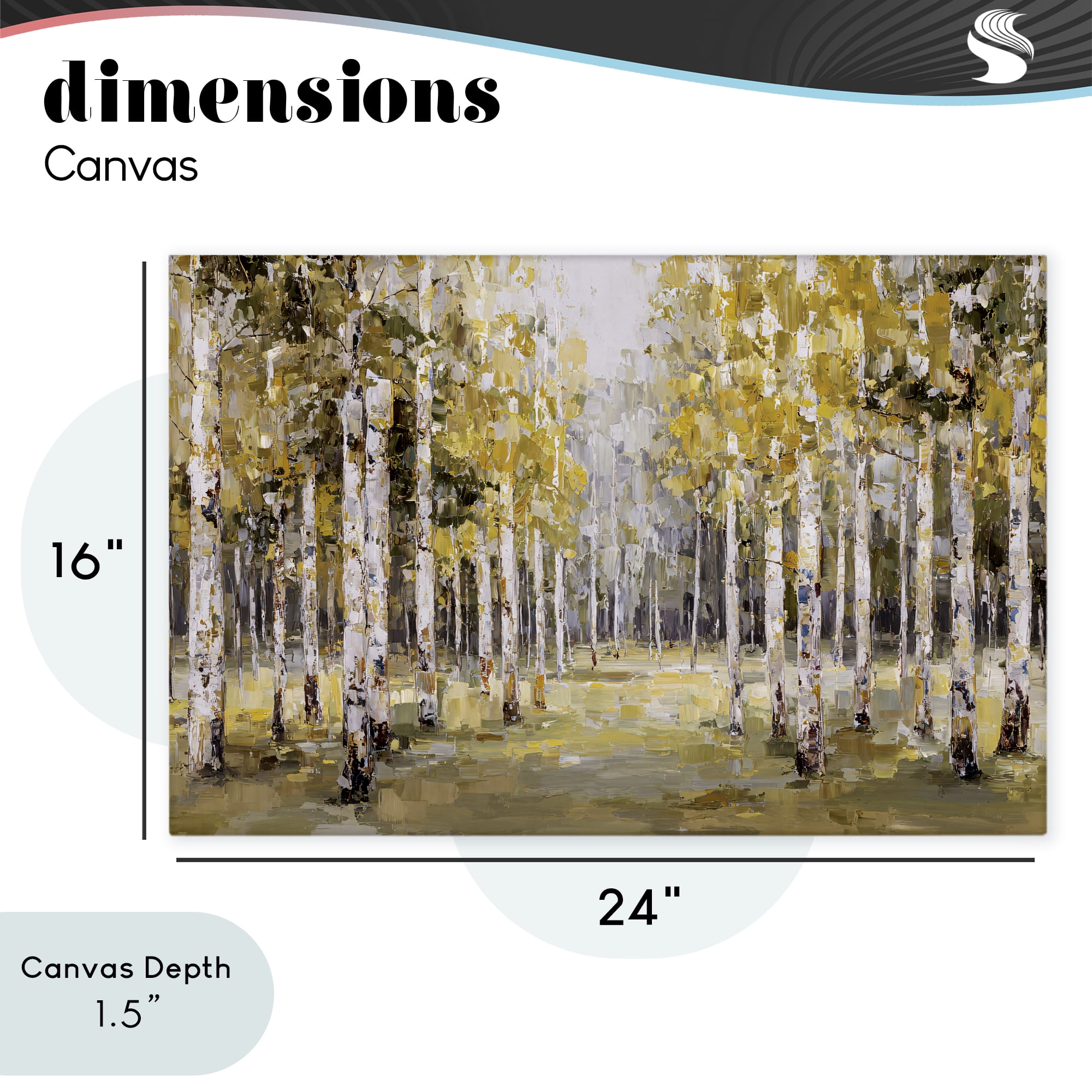 Stupell Industries Impressionist Birch Trees & Fall Leaves Canvas Wall Art, design by Jacky Ngan
