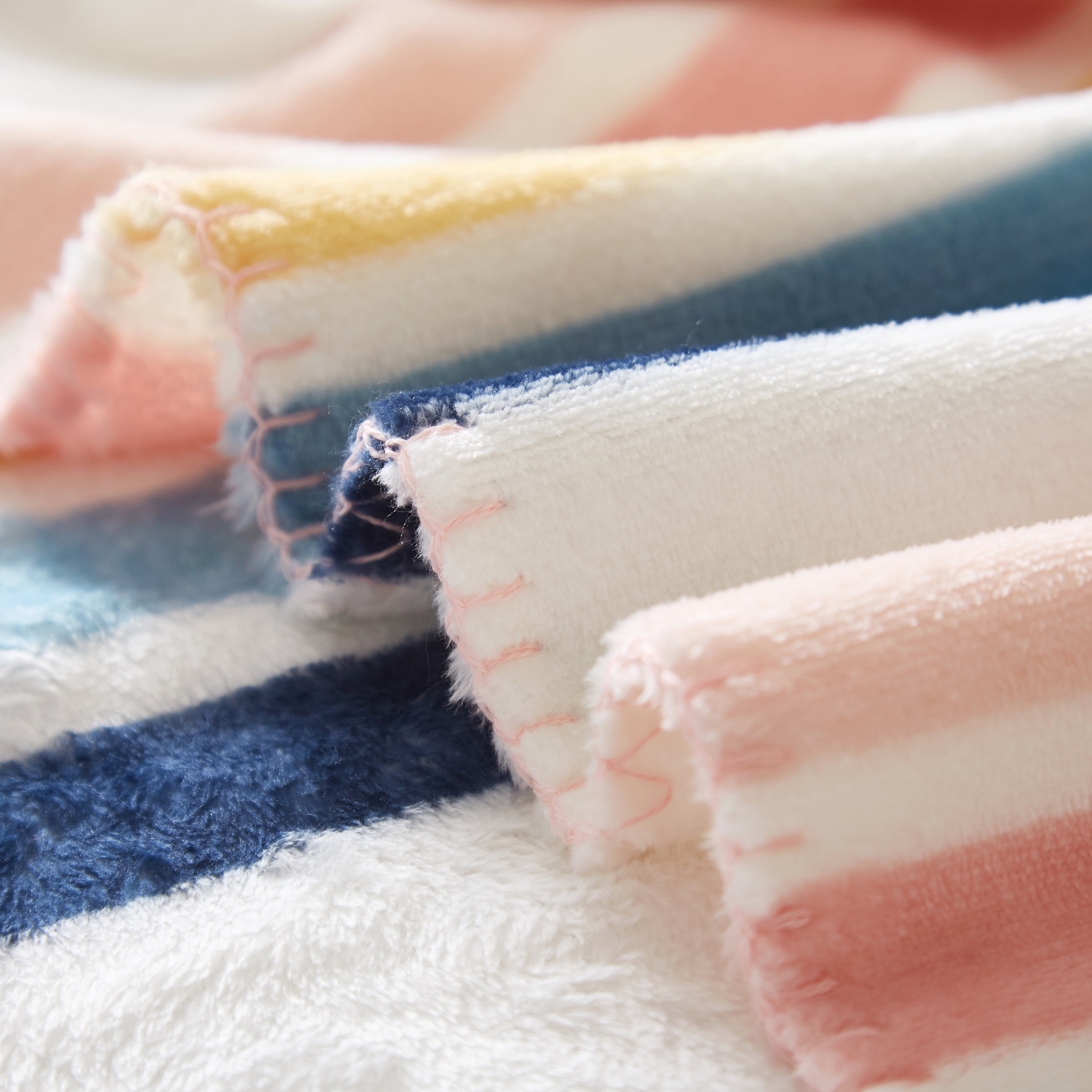 Mainstays Plush Throw Blanket, 50" x 60", Retro Rainbow