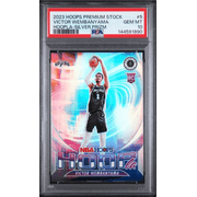 Graded 2023 Panini Hoops Premium Stock Victor Wembanyama #5 Hoopla Silver Prizm Rookie RC Basketball Card PSA 10 Gem Mint