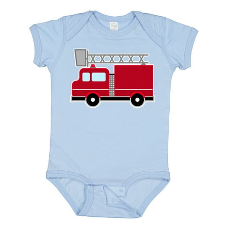 

Inktastic Red Firefighter Fire Truck Gift Baby Boy or Baby Girl Bodysuit