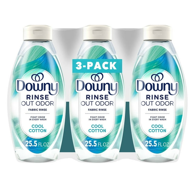 Downy Rinse & Refresh Laundry Fabric Rinse, Cool Cotton, 3 Bottles, 76.5 fl. oz.