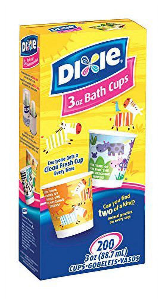 Dixie Bathroom Cups, 3 oz 200 ea, Assorted designs - 2 Pack (400 Total)