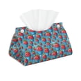 thumbnail image 2 of Lsque Cute Strawberry Flower Pot Printed Long Tissue Box Cover Holder, Facial Paper Organizer Dispenser,Triangle with Bottom Belt, PVC Leather Decorative Organizer, 2 of 9