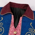 thumbnail image 5 of Lilgiuy Mens Medieval Steampunk Tailcoat Vintage Turn-down Collar Long-sleeved Hoodless Victorian Prince Jacket Frock Coat for Halloween Theme Party Role Play(Blue), 5 of 6