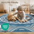 thumbnail image 4 of ODIKA Turtle Symmetrical Ocean Wave Border Nautical Motif Scattered Animals Flowing for Home Office, Gaming Room, Under Desk, Non-Slip Chair-Friendly, 4 of 7