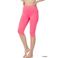 thumbnail image 3 of Zenana Women's Essential Basic Cotton Spandex Stretch Below Knee Length 15" Leggings, 3 of 4