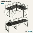 thumbnail image 6 of Bestier 95.2 inch L Shaped Desk with Power Outlet Reversible Corner Office Desk Black, 6 of 7