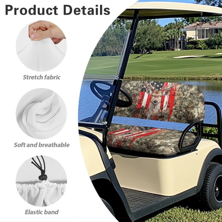 Yuyamidu Deer Golf Cart Seat Covers Full Set of 2 Camo Hunting