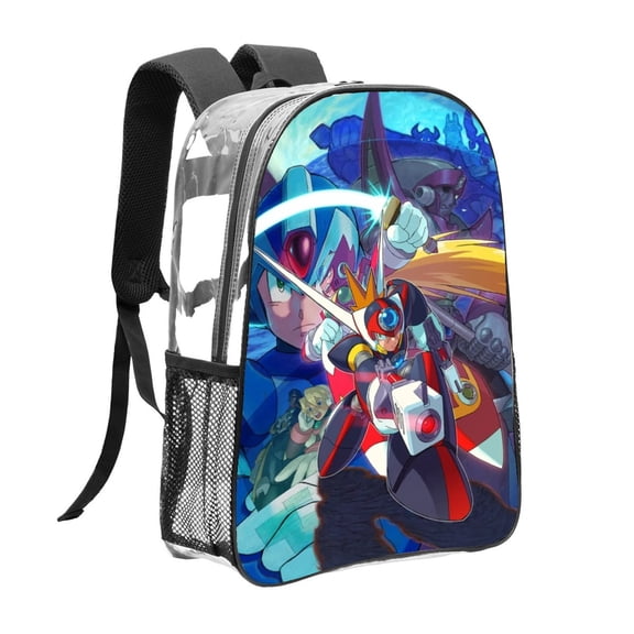 megaman Pattern Transparent Backpack Lightweight And fashionable Showcasing Personality And Leading The Trend
