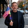 thumbnail image 7 of Qjidjing 2Pcs Luminous Flag, Handheld Banner, Built-In Lighting with Patriotic Independence Day American Flag Pattern, for Night Parade, Outdoor Celebration, Holiday Party, 7 of 7