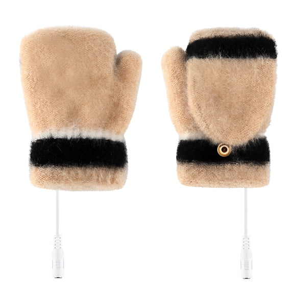 TELOLY 2026 New Usb Heated Mitten Winter Warm Knit Gloves for Women for Outdoor,Commuting,Hiking,Skiing,Cold Weather