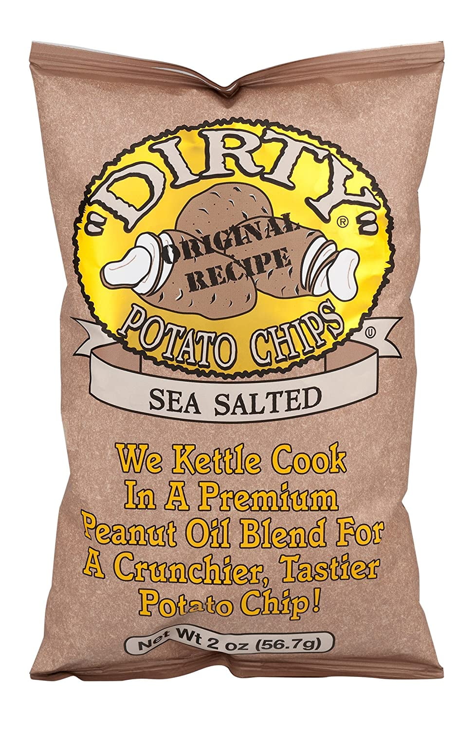 Dirty Potato Chips Original Recipe Potato Chips Sea Salt 2 oz Pack of 6