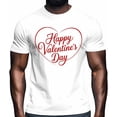 thumbnail image 2 of T-Shirts for Men, Happy Valentine's Day Crew Neck Cotton T-Shirt Men's Short Sleeve Romantic Red Love Heart Stripe, 2 of 8