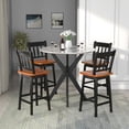 thumbnail image 3 of Gymax 4PCS Bar Stool 24.5'' Swivel Counter Height Chair w/ Footrest Black, 3 of 8