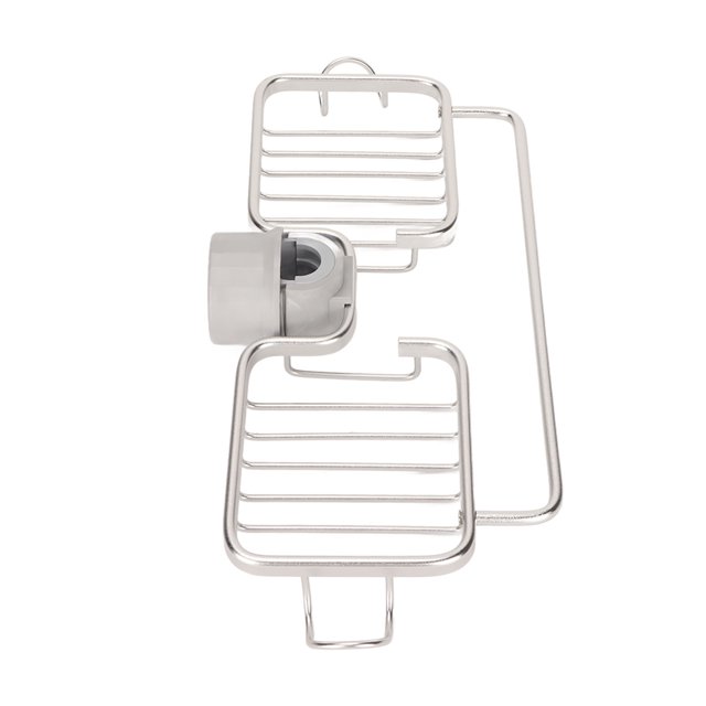 Faucet Storage Rack,With Towel Bar Aluminum Plastic Two Containers Suitable For Kitchen Bathroom Sponge Rag