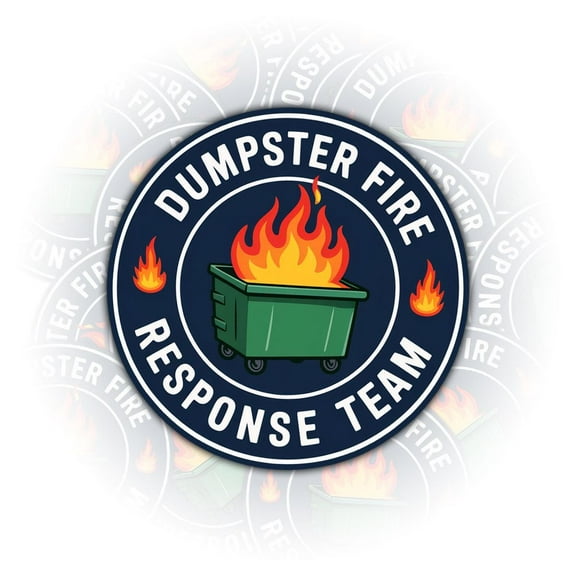 3 Pcs Dumpster Fire Response Team Sticker | Funny Green Dumpster Vinyl Decal | Gift for Firefighters, Humor Lovers 3 inch