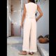 thumbnail image 4 of Conjunto de 2 Piezas para Mujer para Vacaciones: Camiseta Sin Mangas Estilo Bohemio y Pantalón , Conjunto Informal de Verano. Albaricoque XL, 4 of 9