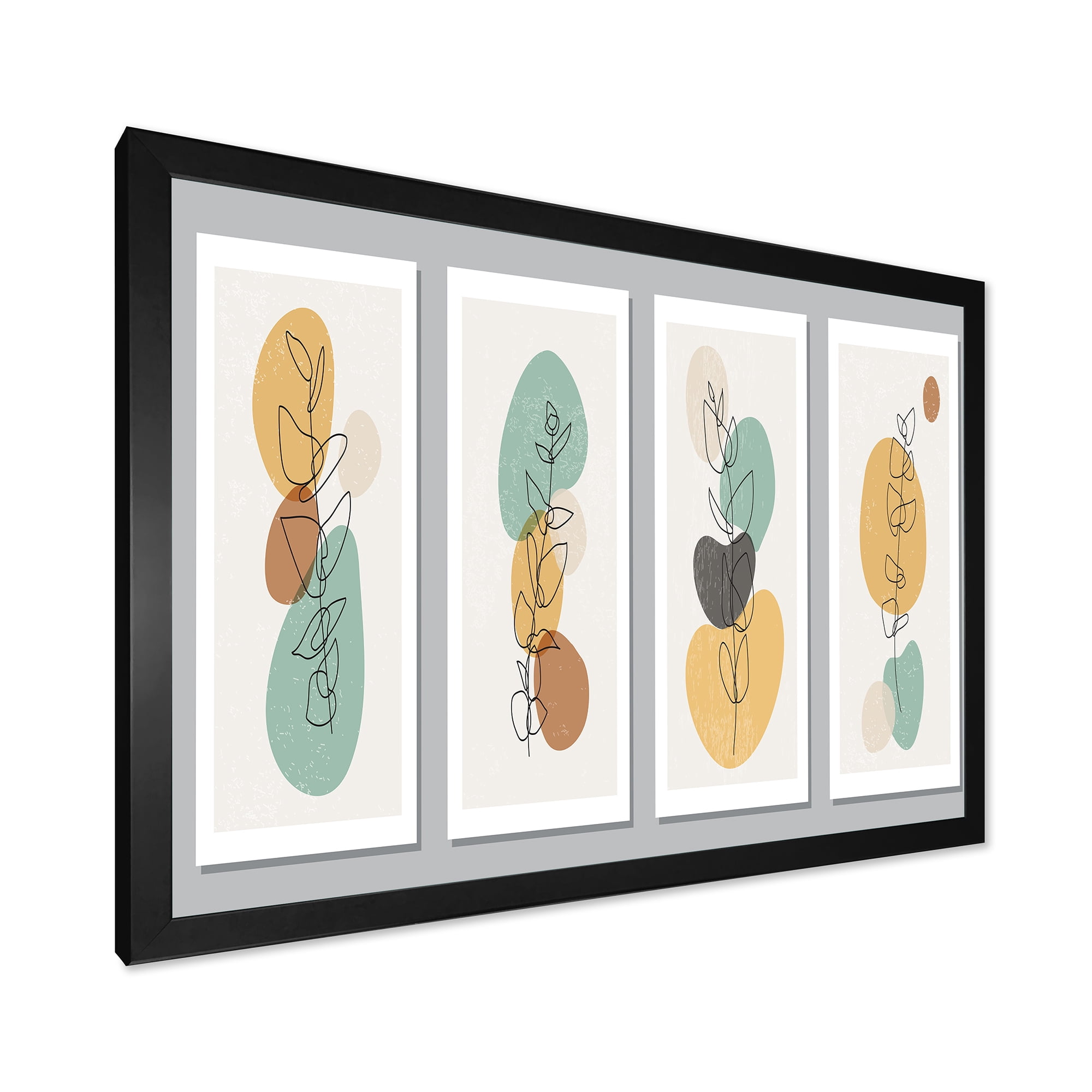 Designart 'Compostion Minimalistic of Organic Shapes III' Modern Framed Art Print