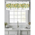 thumbnail image 4 of Yellow Lemon Curtain Valances for Windows, Simple Spring Botanical Fruit Leaves Flower Kitchen Valance Window Treatment, Light Filtering Block Curtains for Bathroom/Bedroom/Living Room 42'' x 18'', 4 of 9