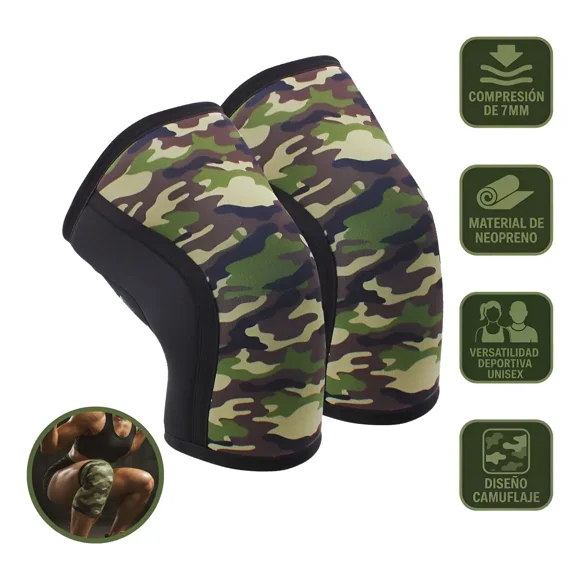 Rodilleras Neopreno Deportivas Comerliv Camuflaje 7mm Talla M