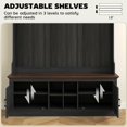 thumbnail image 3 of Resenkos 3-In-1 Hall Tree - Shoe Storage, Coat Rack & Bench, Entryway Furniture with Hooks, Black Wood Grain, 3 of 8
