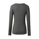 thumbnail image 5 of Camiseta de mujer de color liso con cuello en U profundo y manga larga, sexy y casual, confeccionada en poliéster ligero y spandex, con corte holgado y estilo informal., 5 of 5
